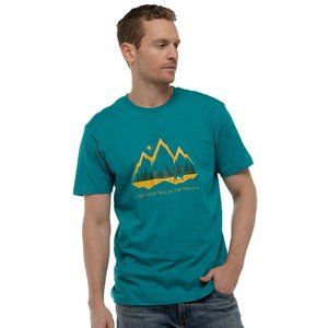 Fetch The Sun Men's Hiking Shirt | Teal NWT Dog Dad Tee, Organic Cotton